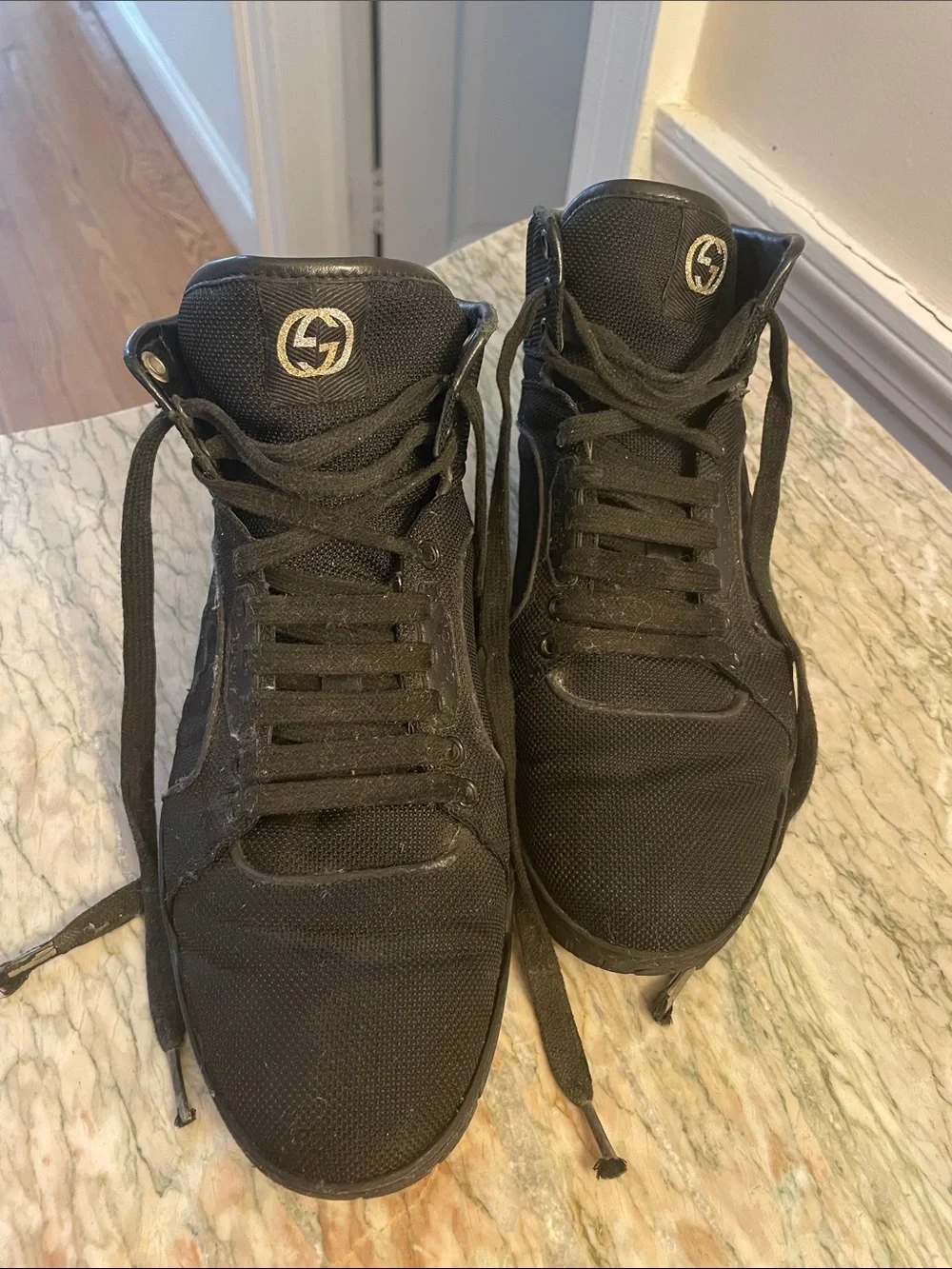 Gucci Black Men's High-Top Logo Sneakers